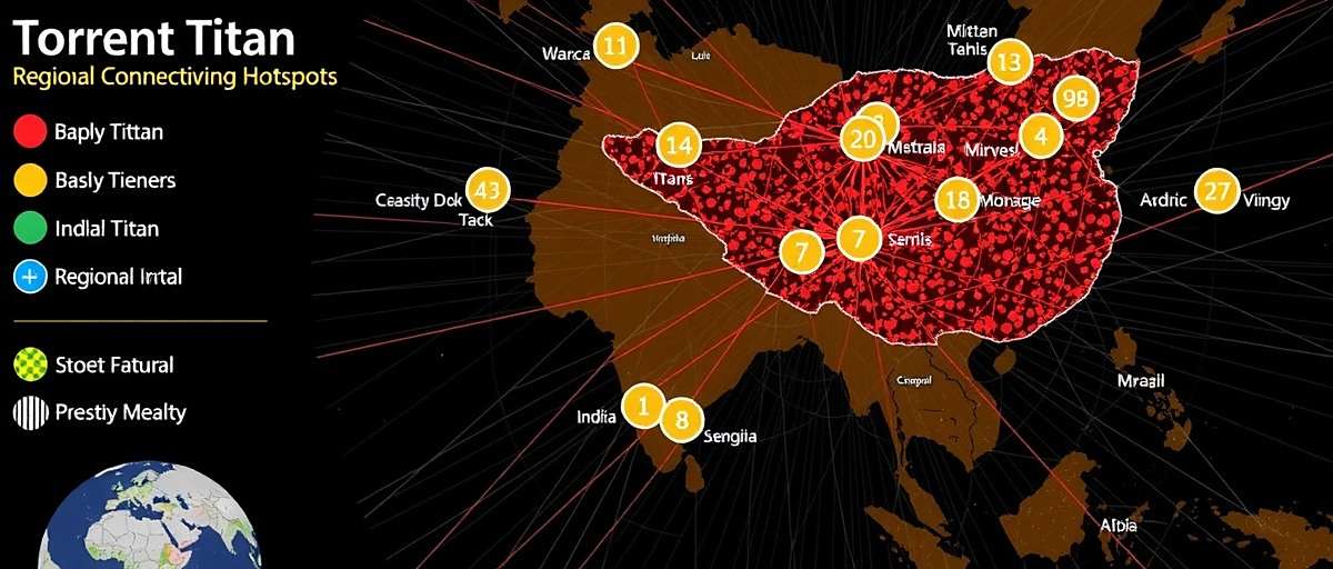 Torrent Titan regional strategy map showing India's digital connectivity hotspots